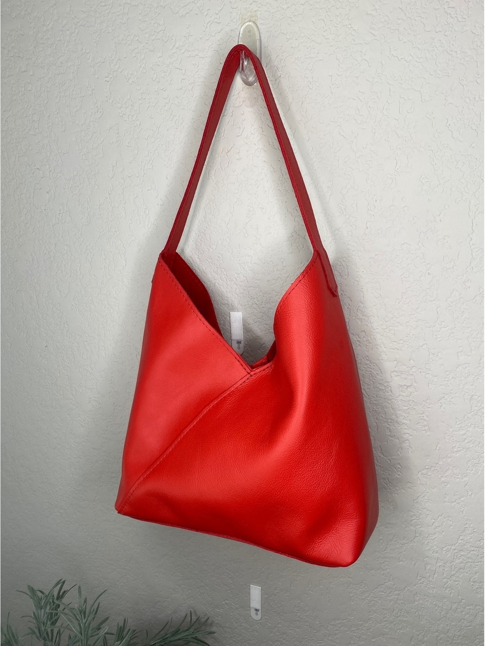 Portland Leather Red Hobo Shoulder Bag Purse - Picture 2 of 8